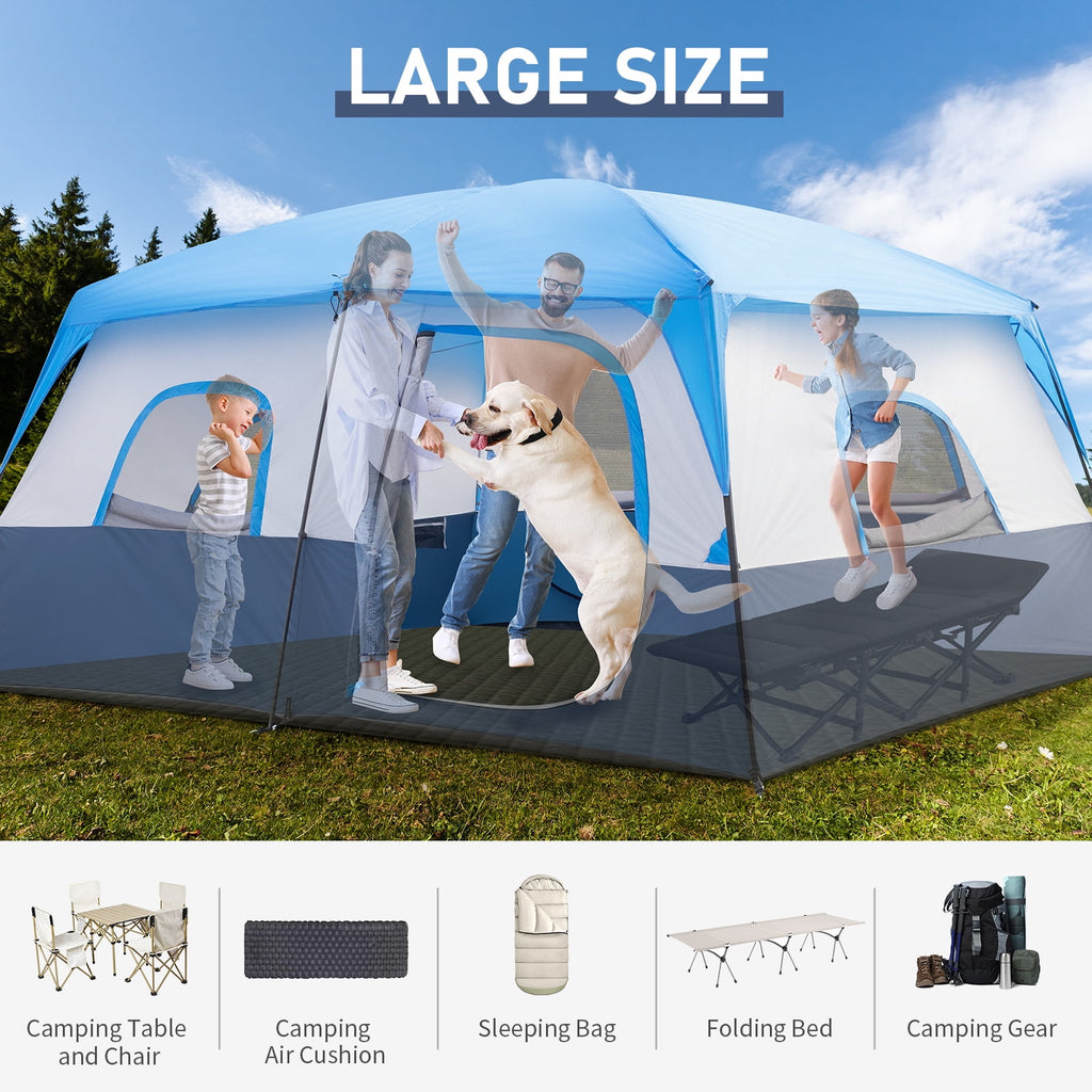 Ktaxon Camping Large Tent 14 Person Family Cabin Tents,2 Rooms,Straight Wall with Carry Bag