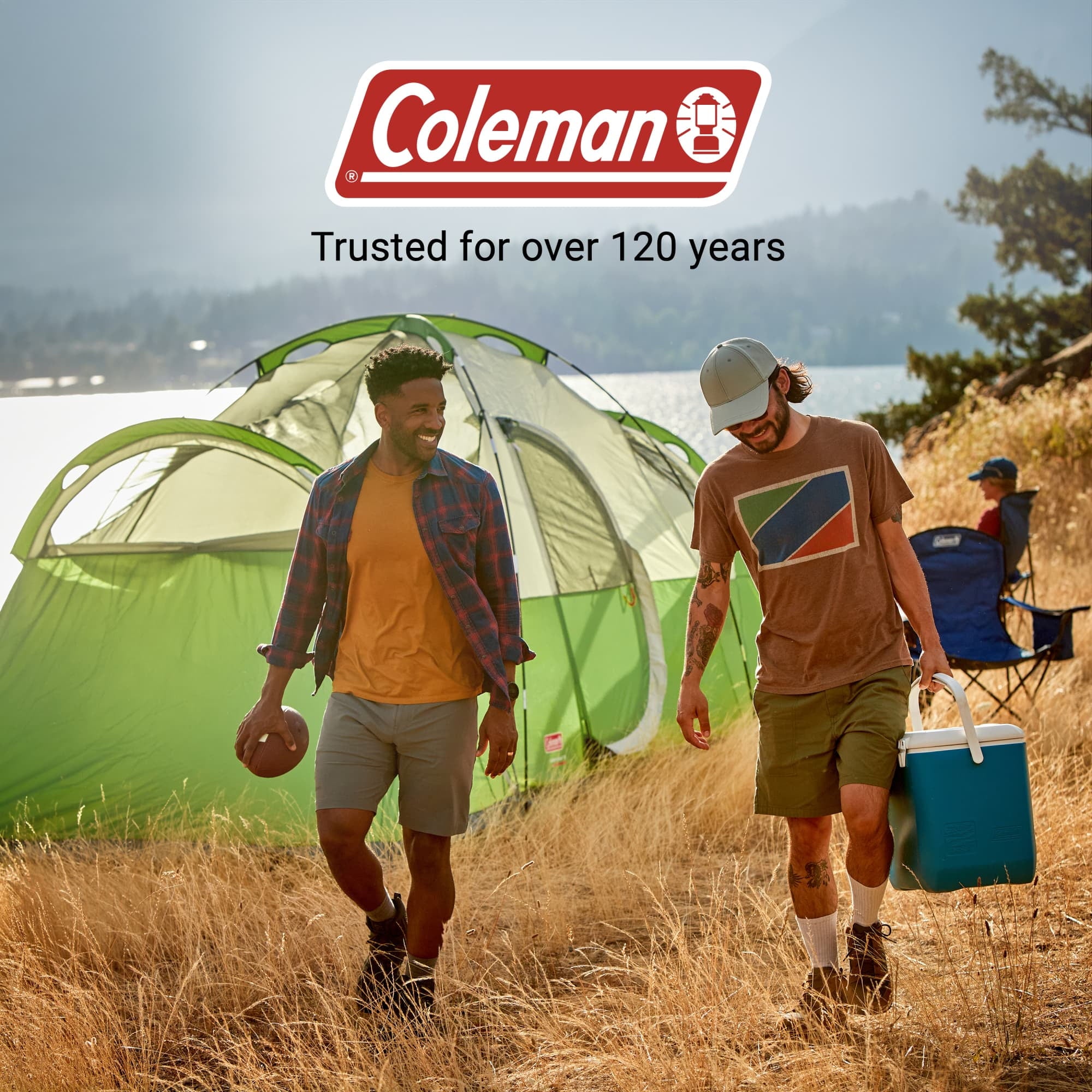 Coleman 8-Person Montana Cabin Camping Tent with Hinged Door, Green