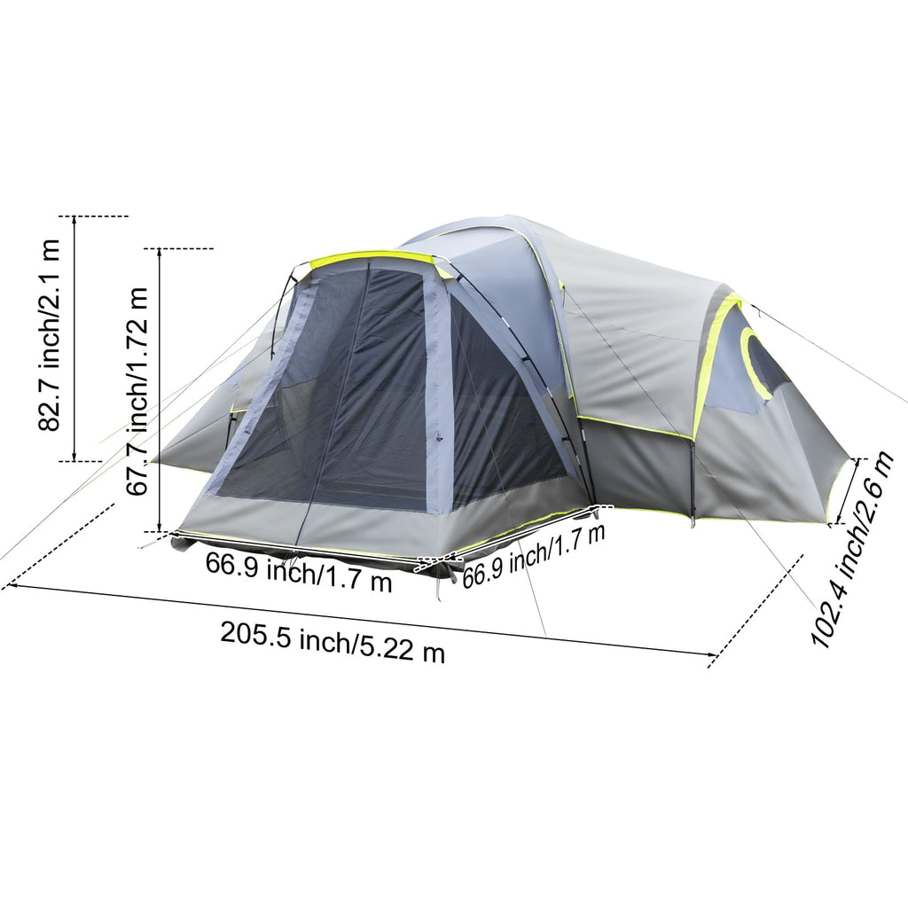 Zimtown Family Tent 8 Person Instant Cabin Tent for Outdoor, Picnic, Camping, Friends Gathering Green