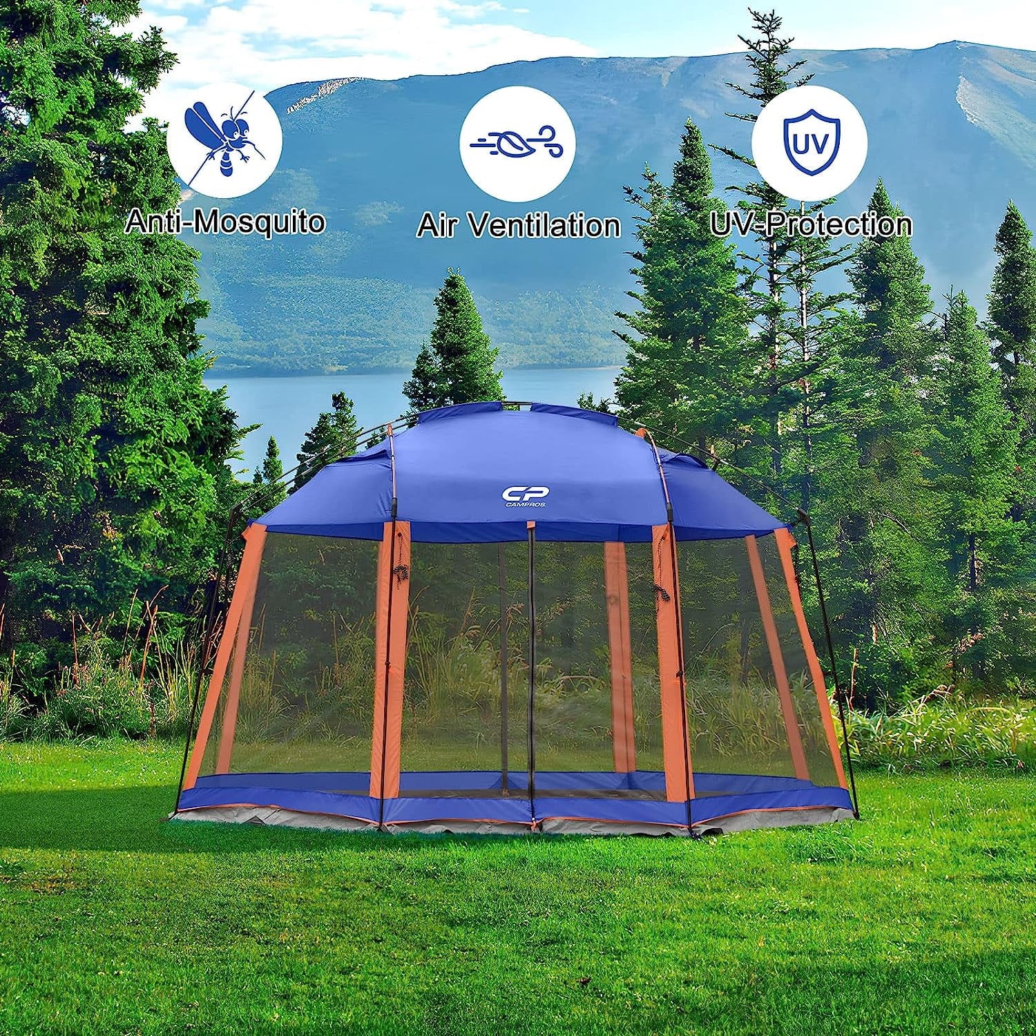 CAMPROS Screen House Room Camping Tent 13 x 13 Ft Canopy Tent Screen Shelter Gazebos Outdoor