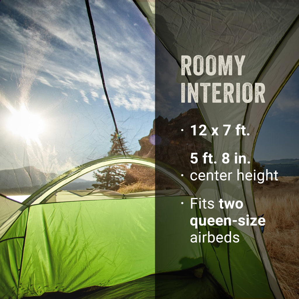 Coleman 8-Person Montana Cabin Camping Tent with Hinged Door, Green