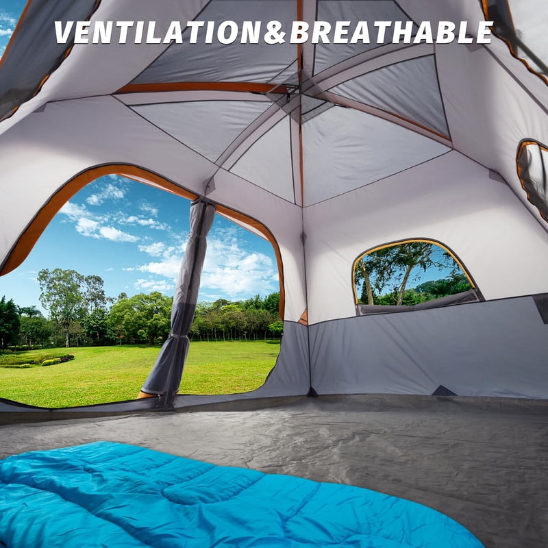 Camping Tent 8 Person, Waterproof Windproof Tent with Rainfly Easy Set up-Portable Dome Tents for Camping