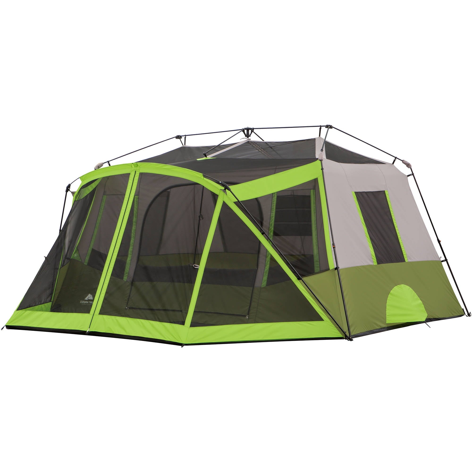 Ozark Trail 14' x 13.5' 9 Person 2 Room Instant Cabin Tent with Screen Room, 40.8 lbs