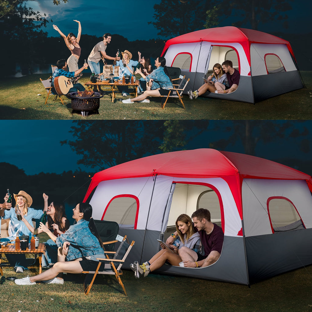 Ktaxon Camping Large Tent 14 Person Family Cabin Tents,2 Rooms,Straight Wall with Carry Bag
