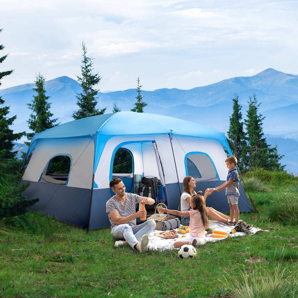 Ktaxon Camping Large Tent 14 Person Family Cabin Tents,2 Rooms,Straight Wall with Carry Bag