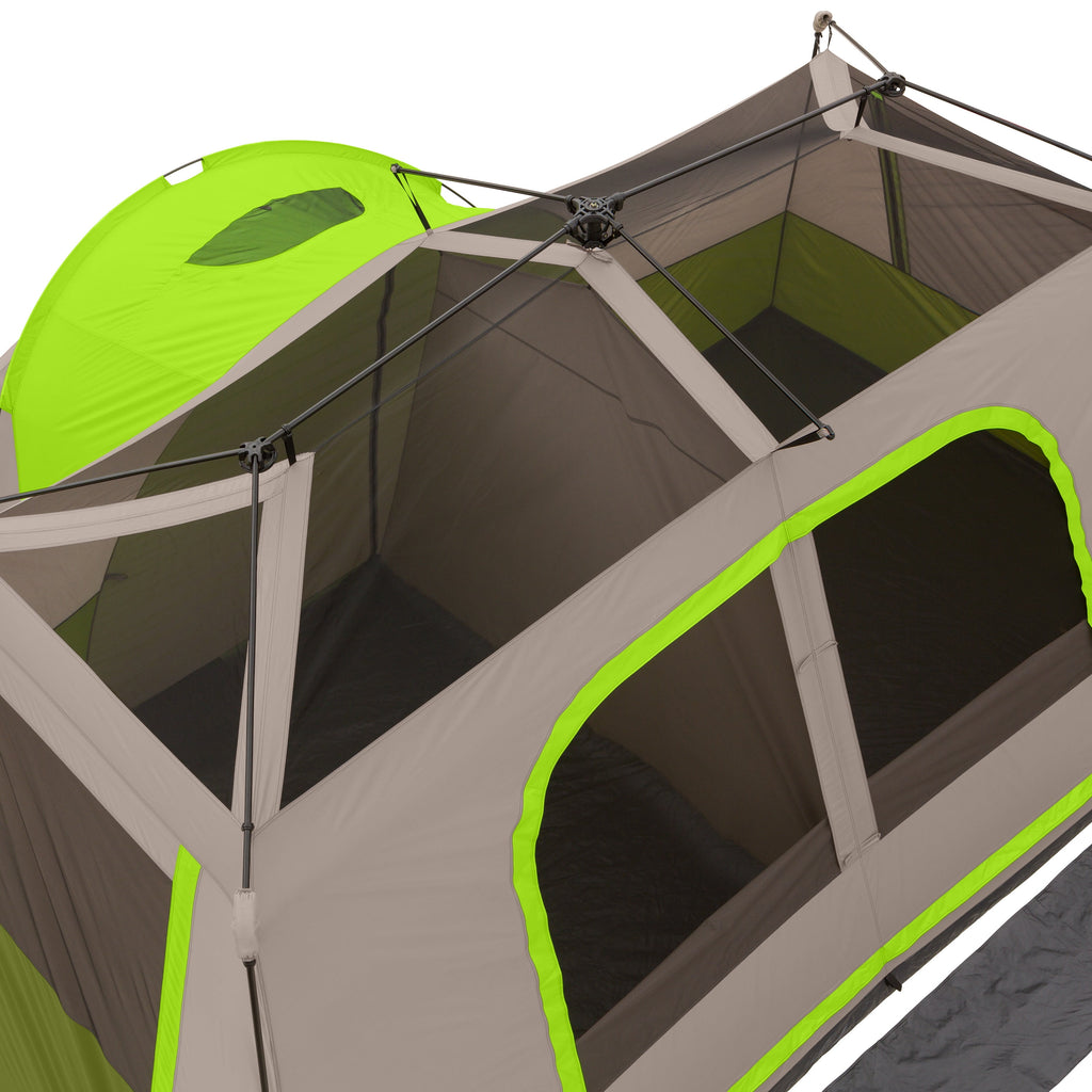 Ozark Trail 11-Person Instant Cabin Tent with Private Room – 3-Room Family Camping Tent with Awning