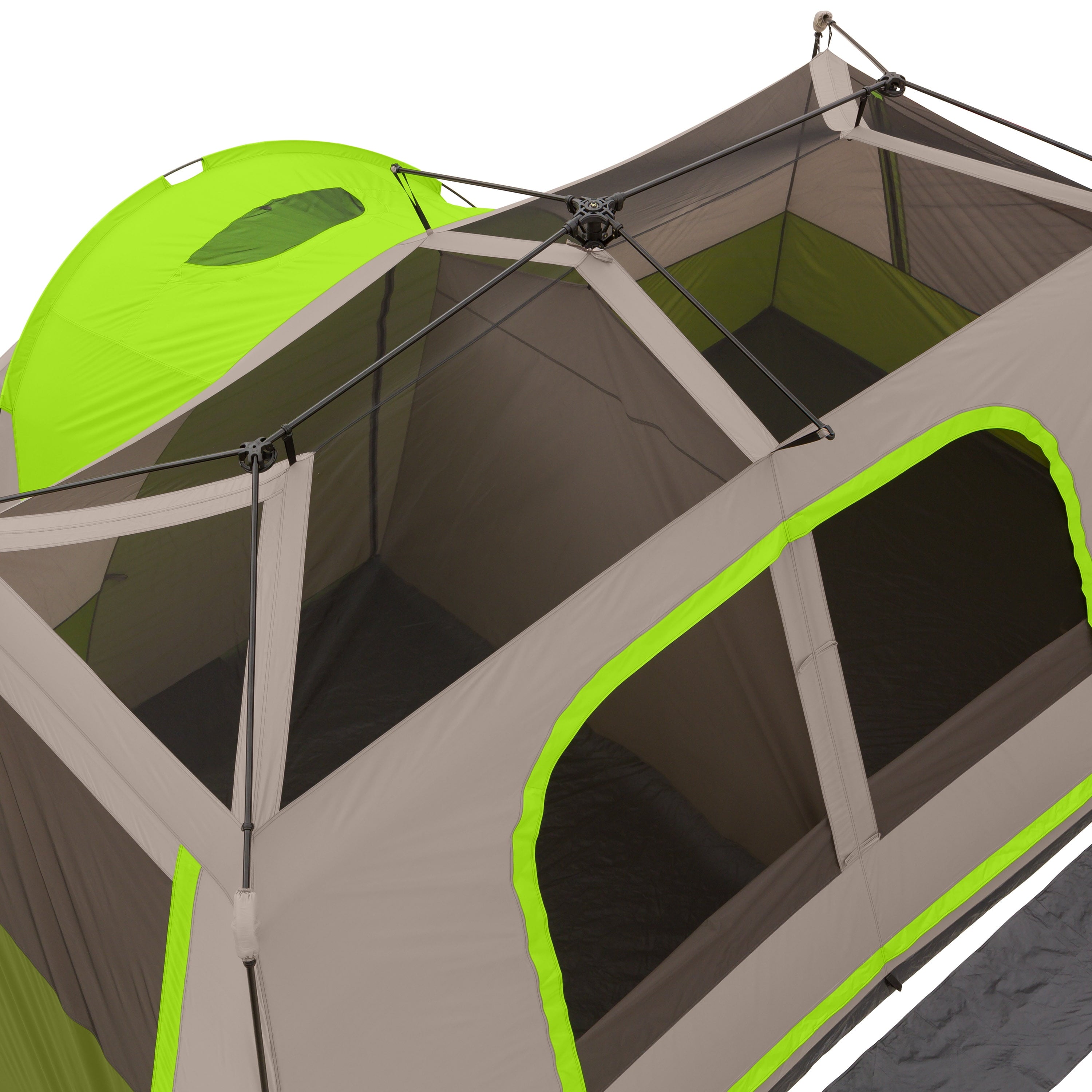 Ozark Trail 11-Person Instant Cabin Tent with Private Room – 3-Room Family Camping Tent with Awning