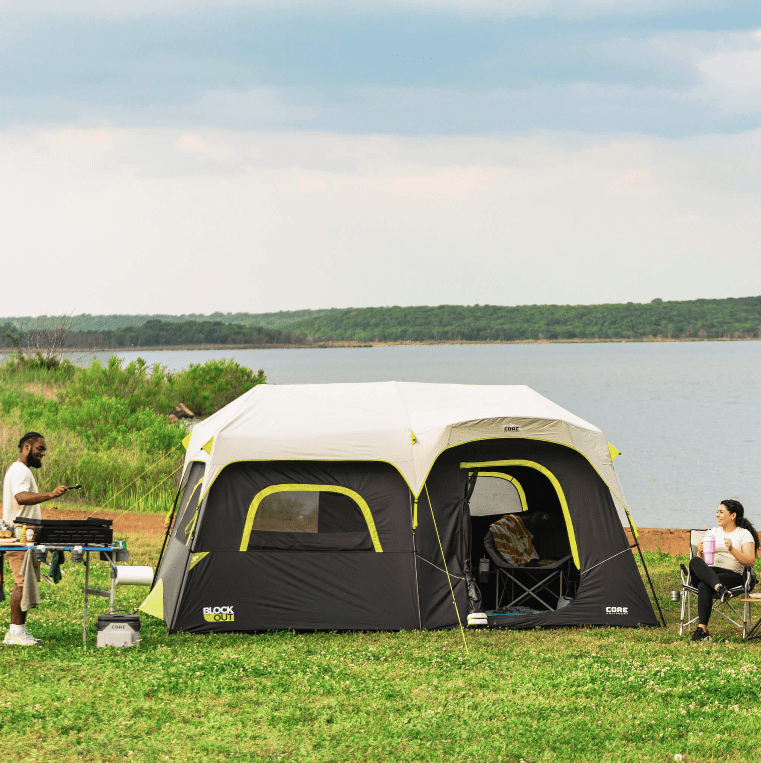 CORE 11' x 9' 6 Person Blockout Instant Cabin Camping Tent, 22lbs