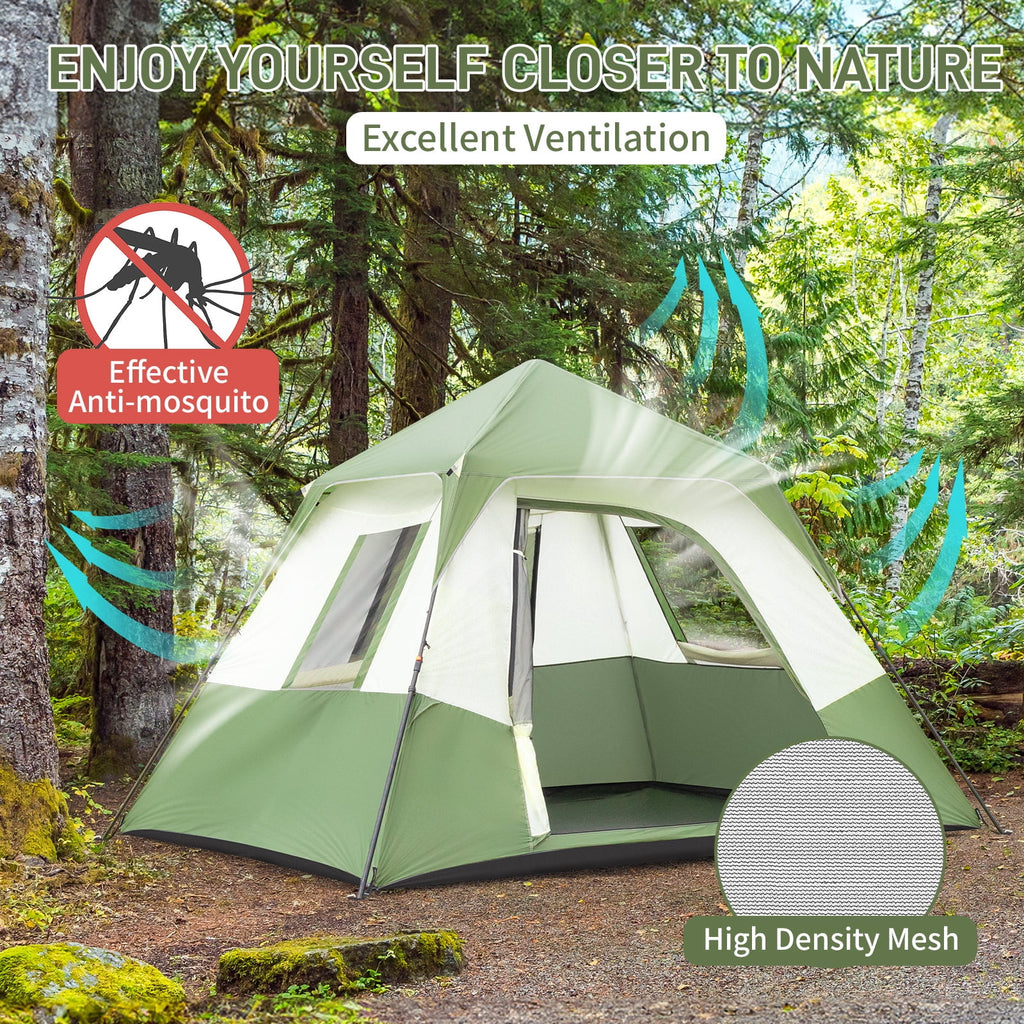 Zimtown Family Tent 8 Person Instant Cabin Tent for Outdoor, Picnic, Camping, Friends Gathering Green