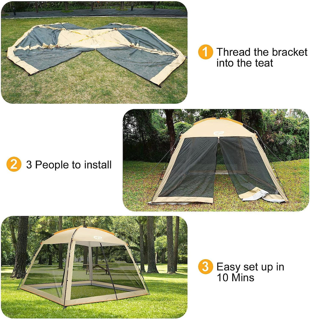 CAMPROS Screen House Room Camping Tent 13 x 13 Ft Canopy Tent Screen Shelter Gazebos Outdoor