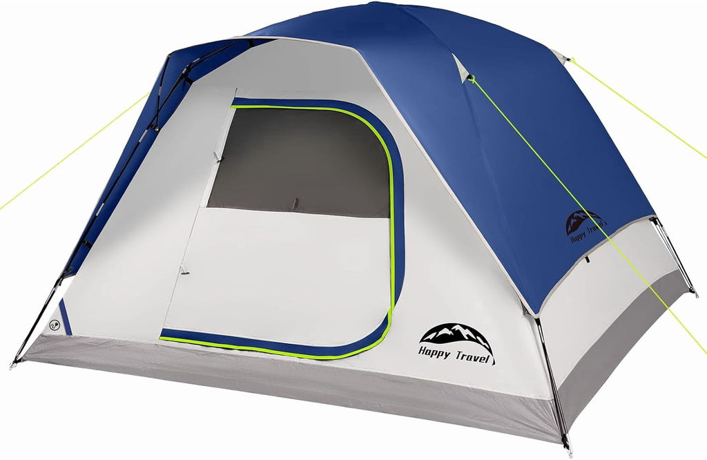 4 Person Dome Camping Tent with Rainfly Waterproof Fabric Mesh Windows and Increased Headroom