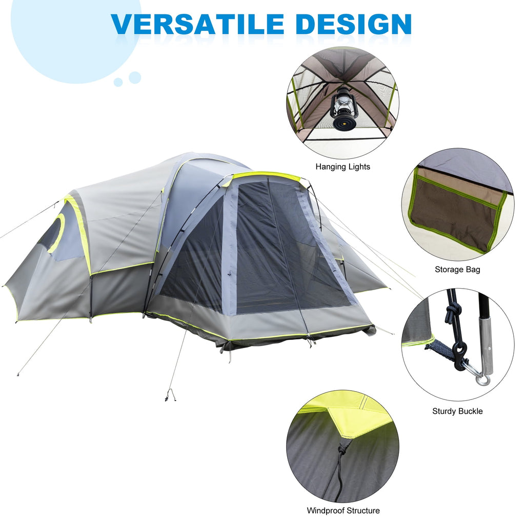 Zimtown Family Tent 8 Person Instant Cabin Tent for Outdoor, Picnic, Camping, Friends Gathering Green