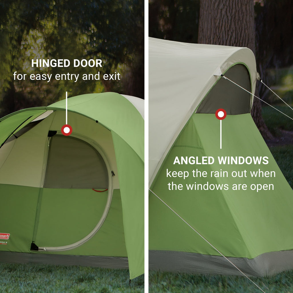 Coleman 8-Person Montana Cabin Camping Tent with Hinged Door, Green