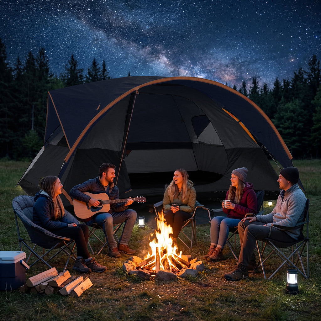 HOTEEL 6-8-10 Person Camping Tents with Rainfly, Tent for Camping with Pockets, Waterproof Camp Tent with Mesh Windows, Family Camping Tent For Traveling Hiking, Green