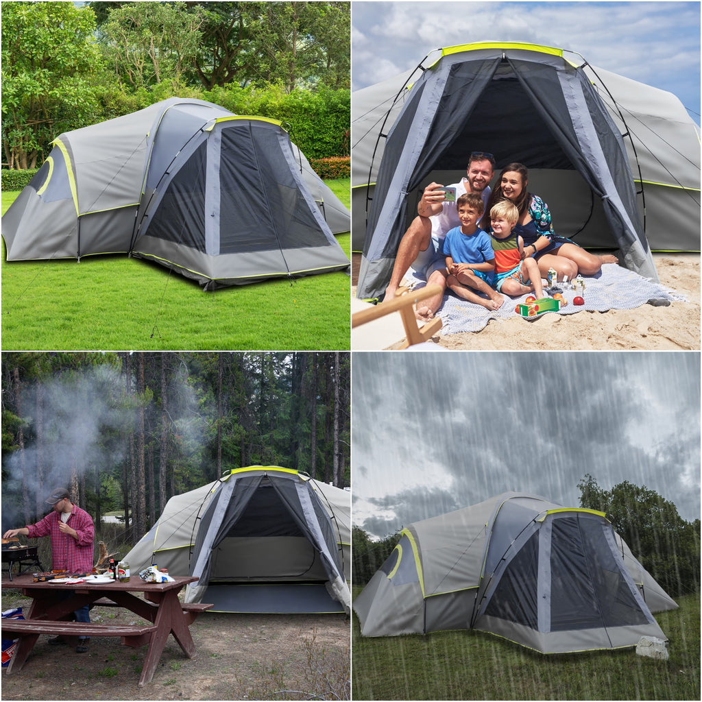 Ktaxon Camping Large Tent 14 Person Family Cabin Tents,2 Rooms,Straight Wall with Carry Bag