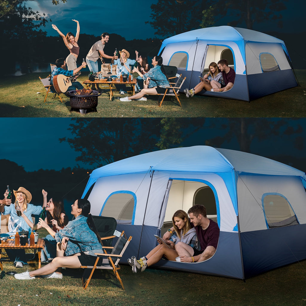Ktaxon Camping Large Tent 14 Person Family Cabin Tents,2 Rooms,Straight Wall with Carry Bag