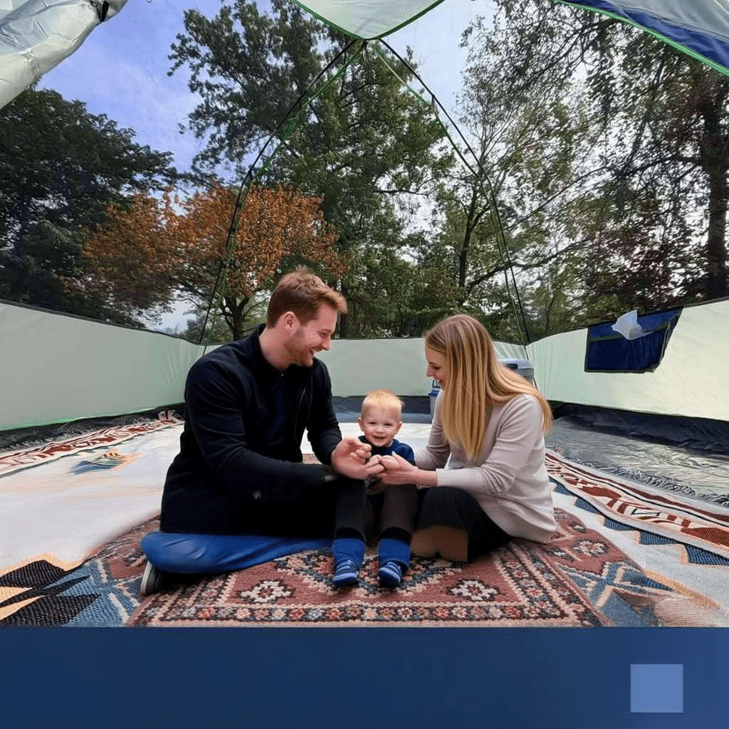 4 Person Dome Camping Tent with Rainfly Waterproof Fabric Mesh Windows and Increased Headroom