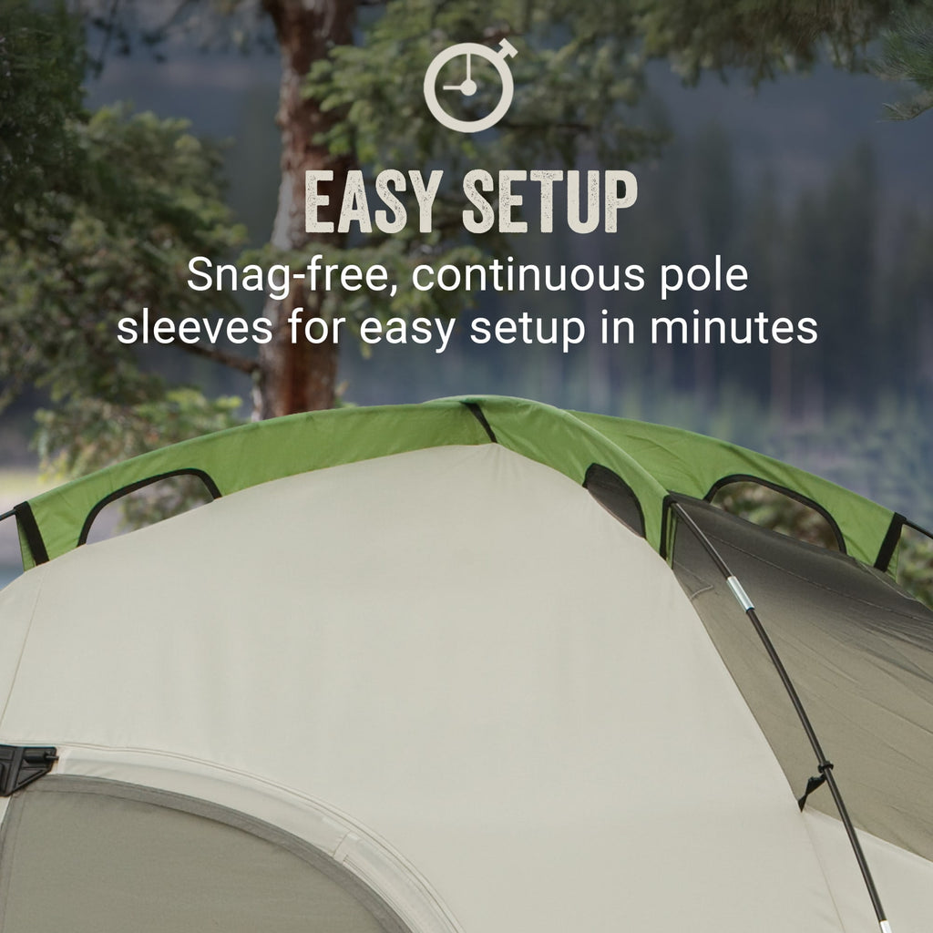 Coleman 8-Person Montana Cabin Camping Tent with Hinged Door, Green