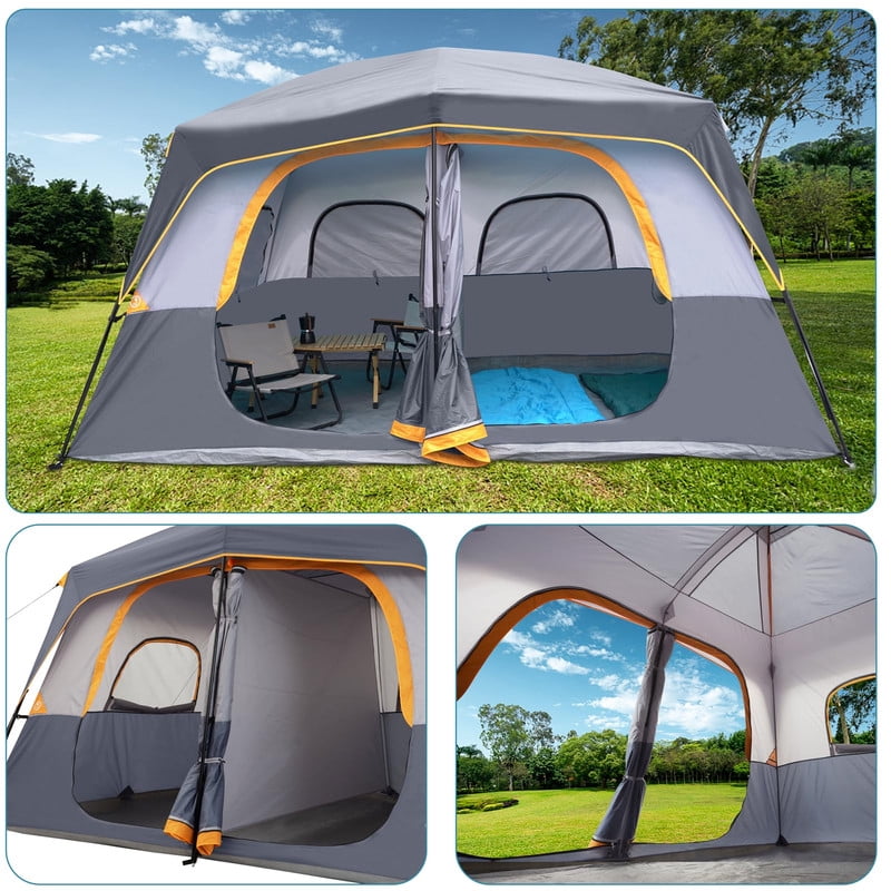 Camping Tent 8 Person, Waterproof Windproof Tent with Rainfly Easy Set up-Portable Dome Tents for Camping