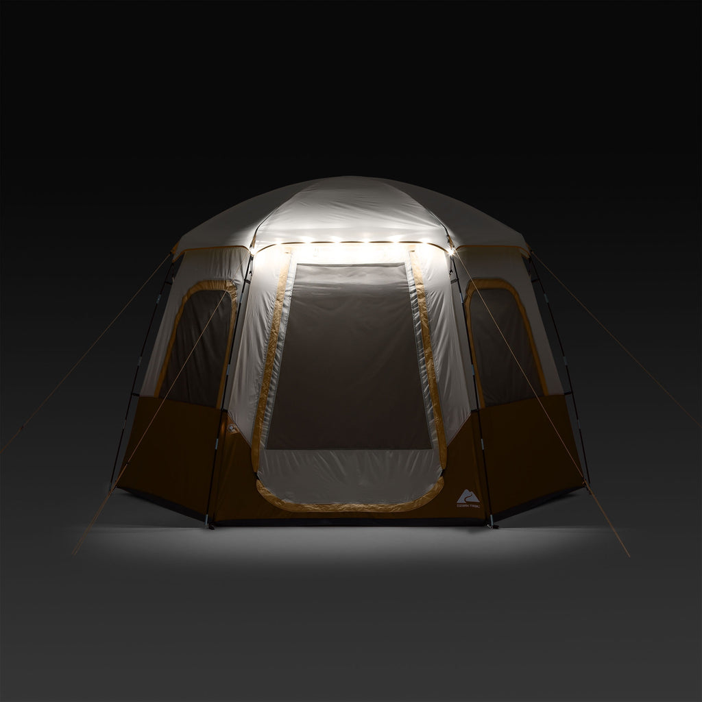 Ozark Trail 6 Person Lighted Dome Yurt Tent, 12.5' x 10' x 90 (H)