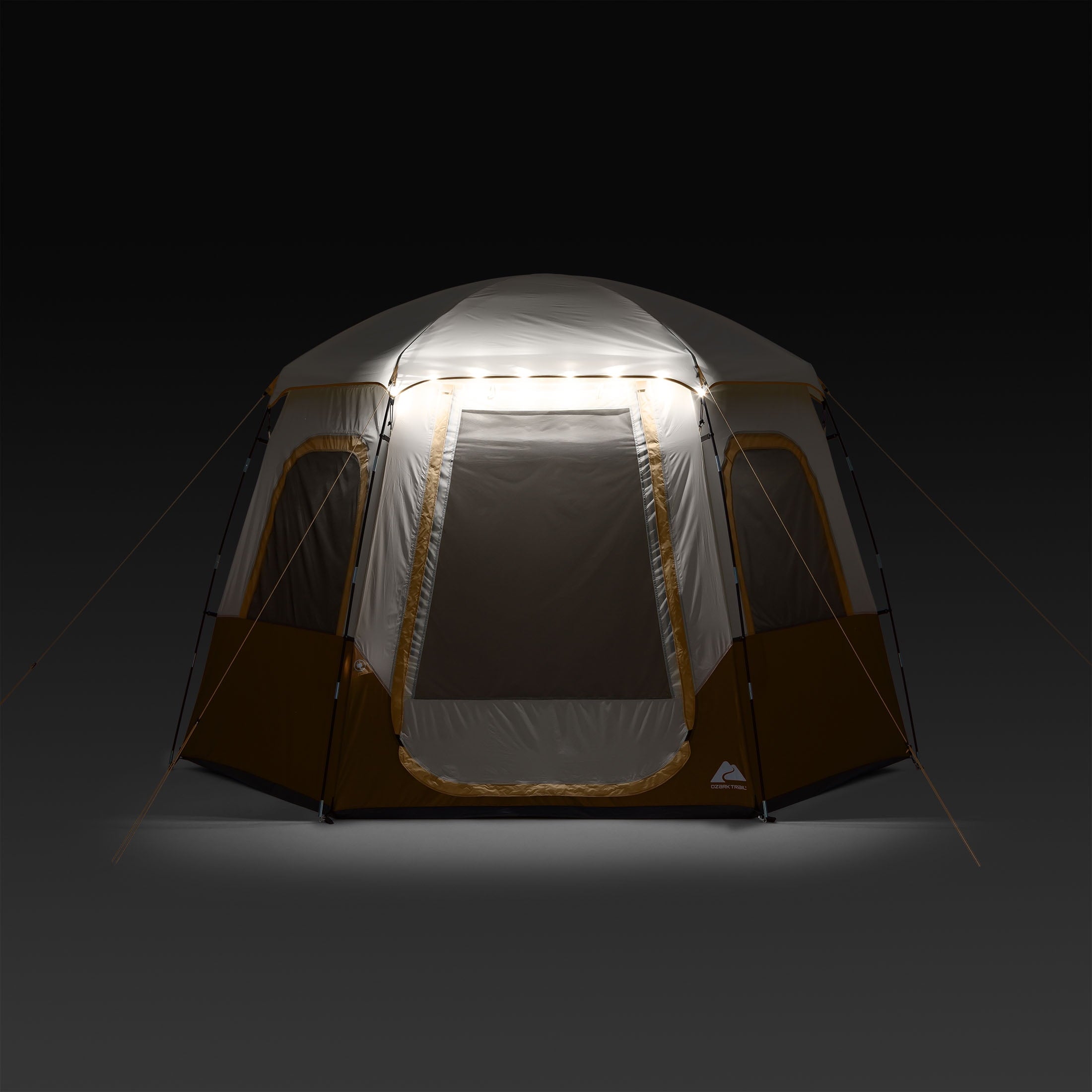 Ozark Trail 6 Person Lighted Dome Yurt Tent, 12.5' x 10' x 90 (H)