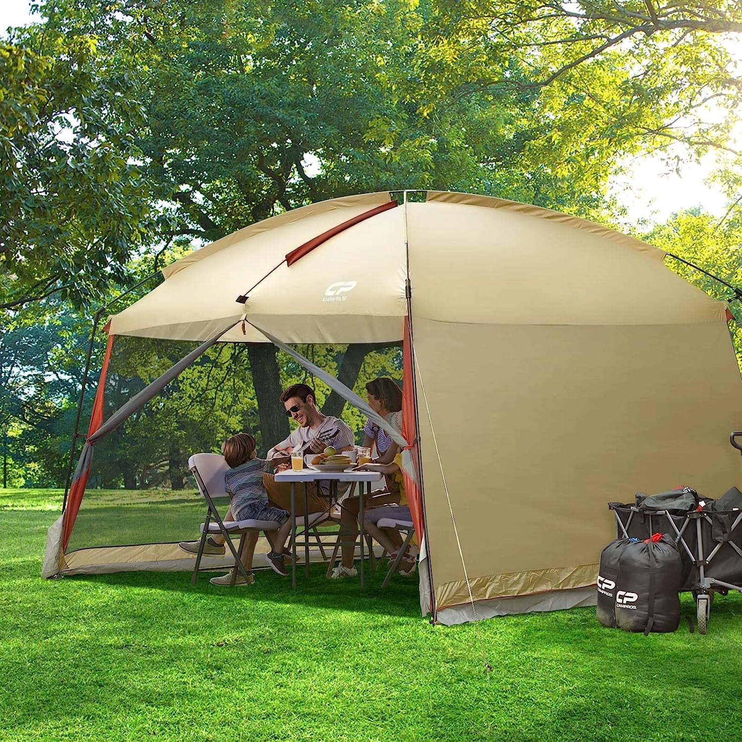 CAMPROS Screen House Room Camping Tent 13 x 13 Ft Canopy Tent Screen Shelter Gazebos Outdoor