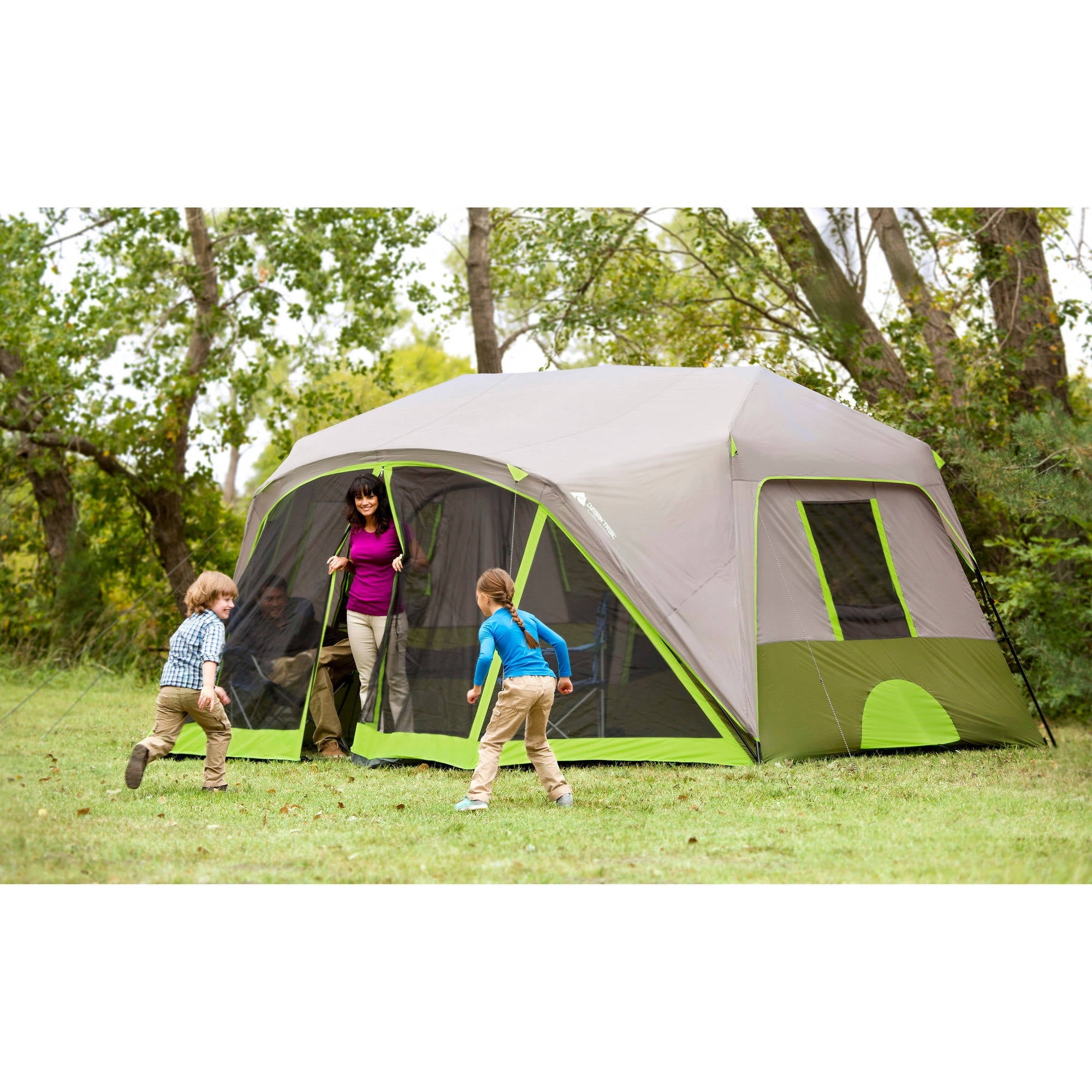 Ozark Trail 14' x 13.5' 9 Person 2 Room Instant Cabin Tent with Screen Room, 40.8 lbs