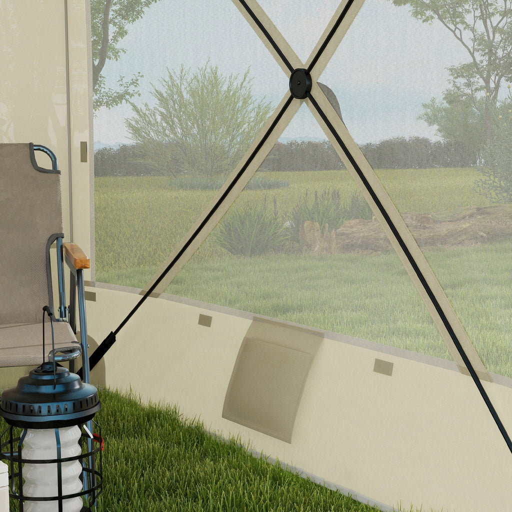 Outsunny 7' x 8' Pop Up Canopy, UV-Resistant Camping Tent with Curtains, Nettings and Carry Bag