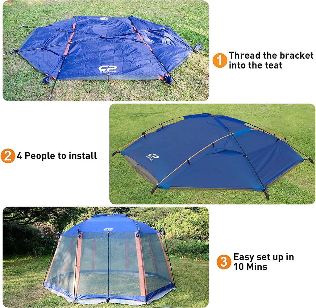 CAMPROS Screen House Room Camping Tent 13 x 13 Ft Canopy Tent Screen Shelter Gazebos Outdoor