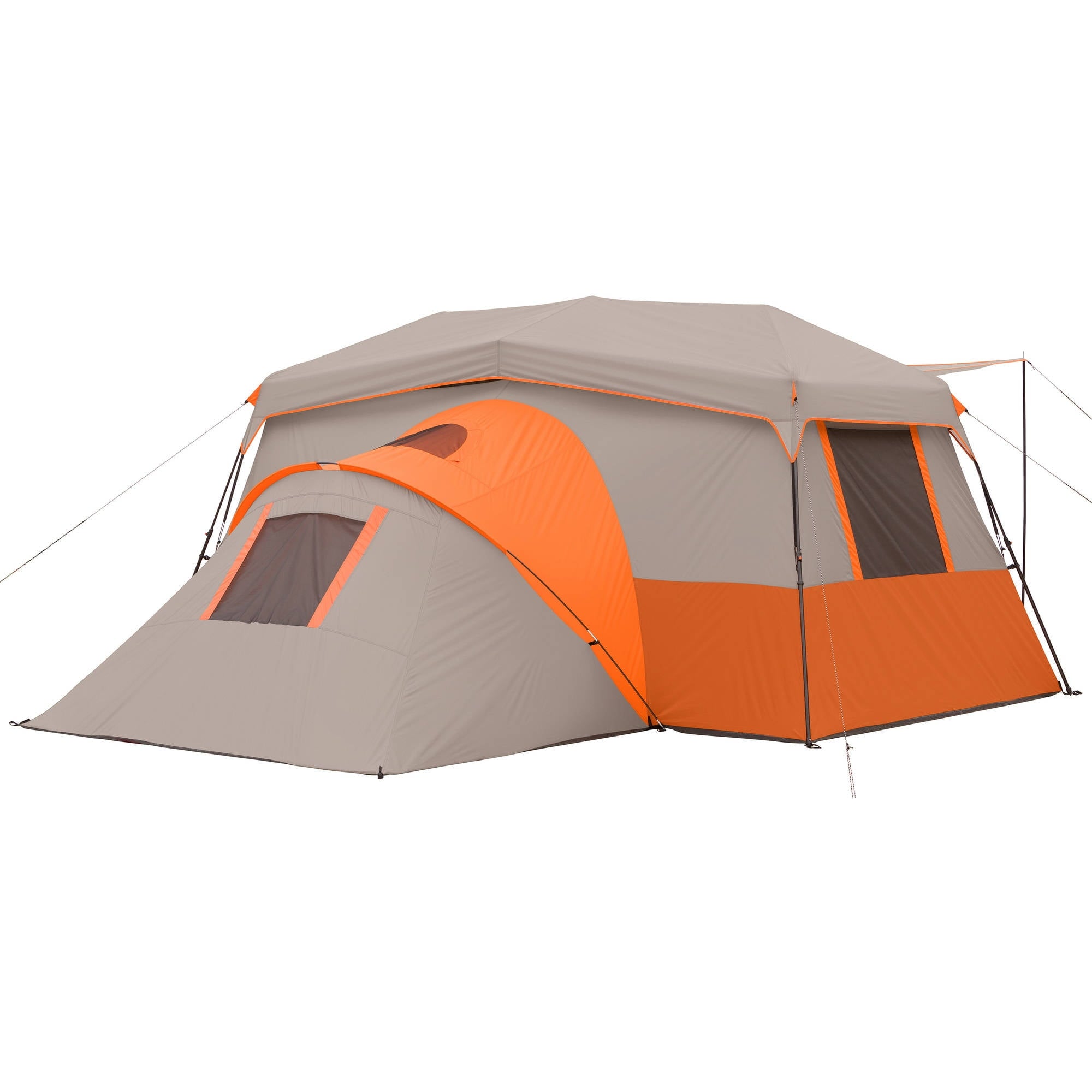 Ozark Trail 11-Person Instant Cabin Tent with Private Room – 3-Room Family Camping Tent with Awning