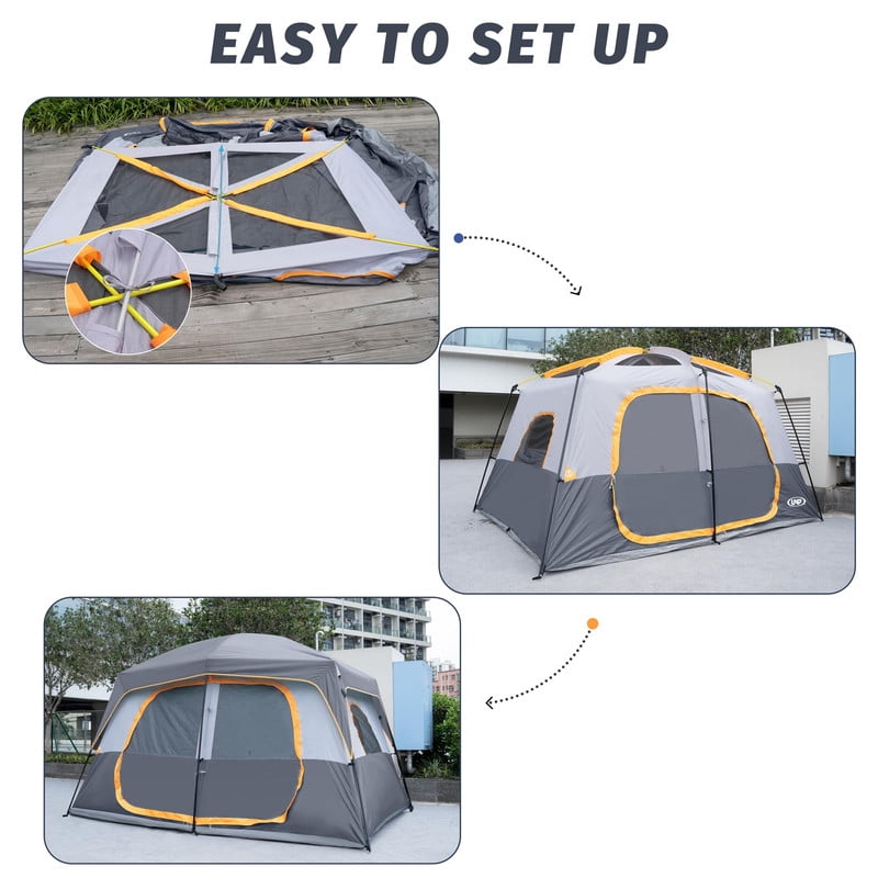 Camping Tent 8 Person, Waterproof Windproof Tent with Rainfly Easy Set up-Portable Dome Tents for Camping