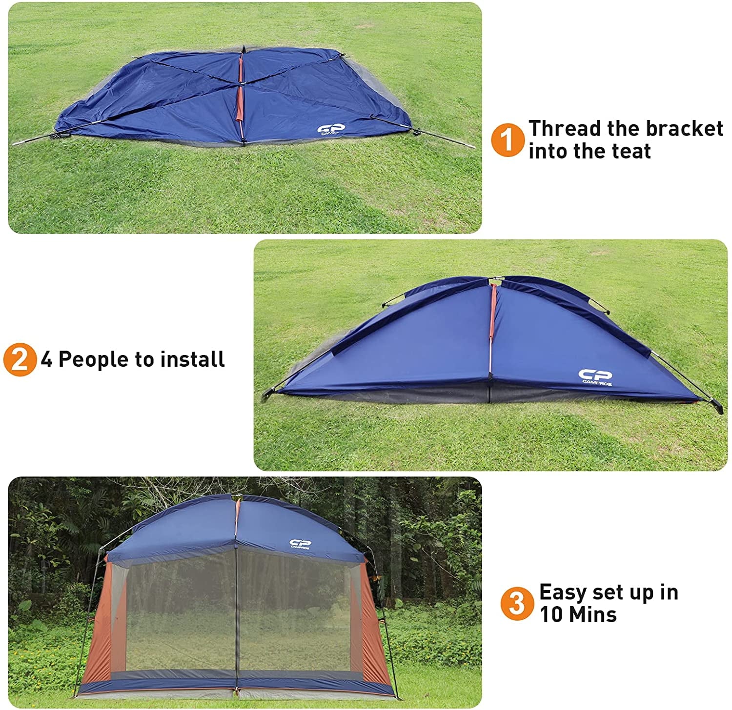 CAMPROS Screen House Room Camping Tent 13 x 13 Ft Canopy Tent Screen Shelter Gazebos Outdoor