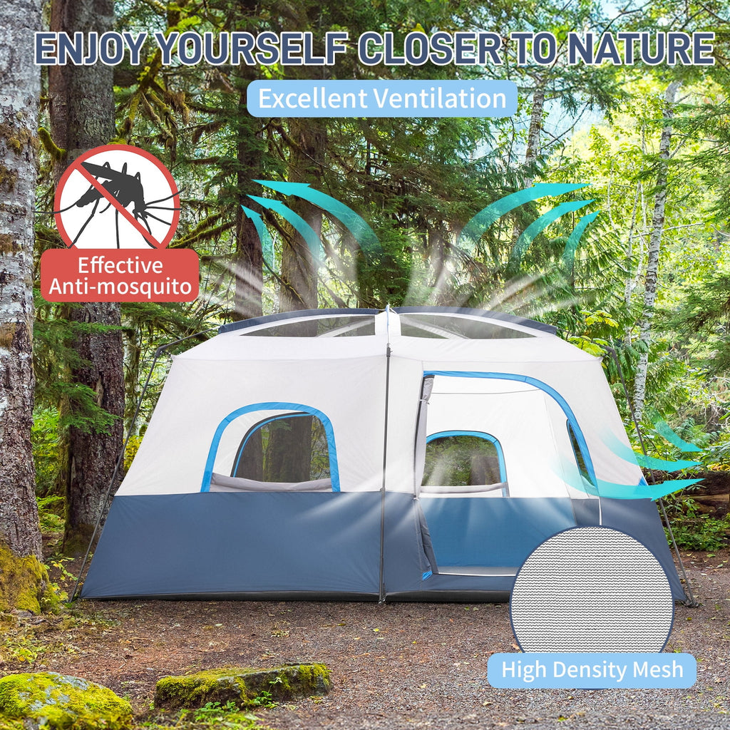 Ktaxon Camping Large Tent 14 Person Family Cabin Tents,2 Rooms,Straight Wall with Carry Bag