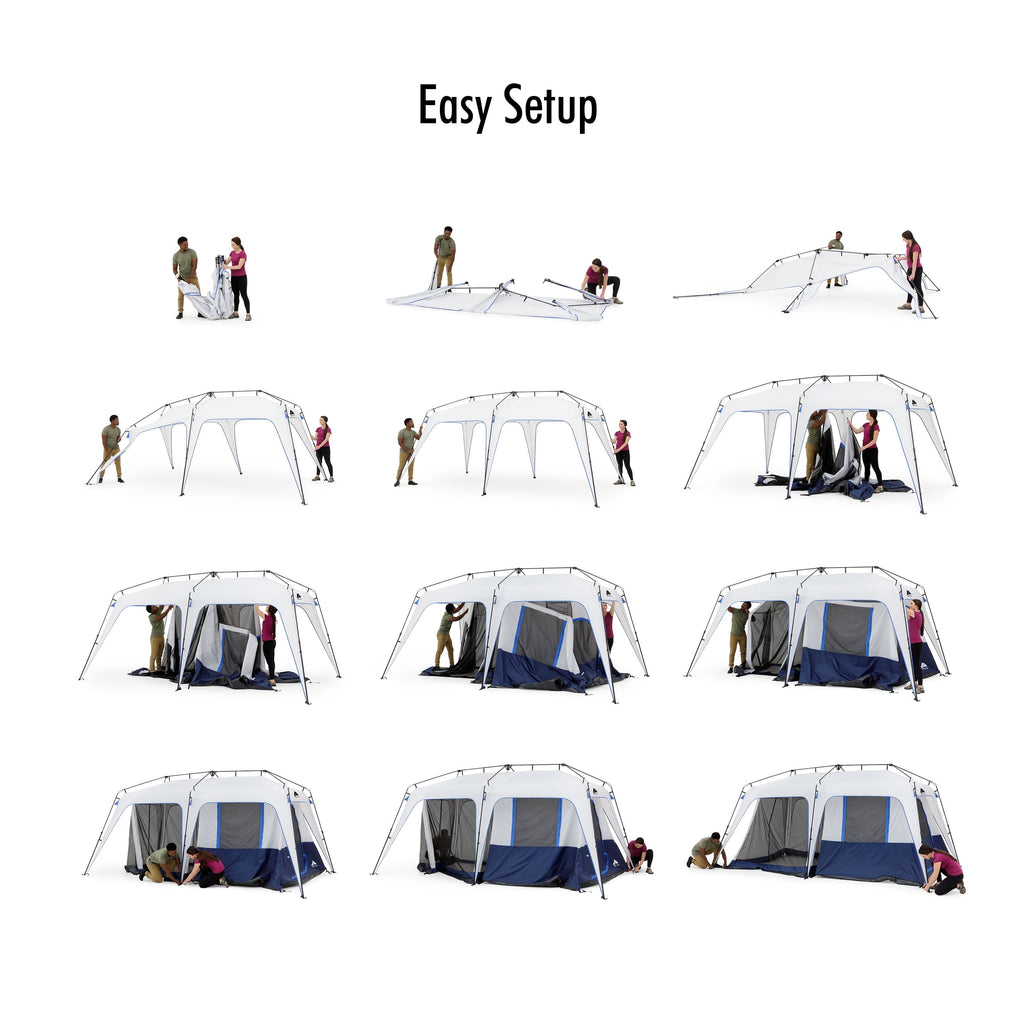 Ozark Trail 15’ x 9’ 5-in-1 Convertible Instant Tent and Shelter, 41 lbs