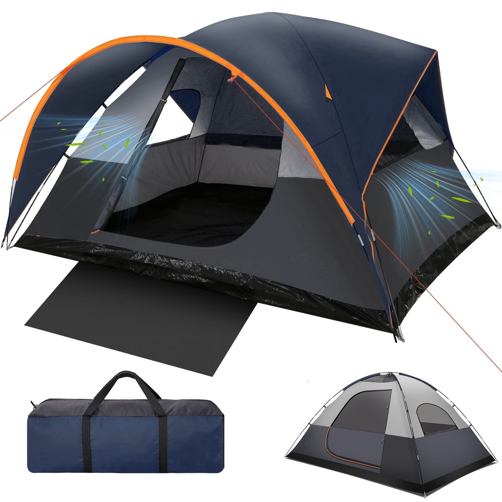 HOTEEL 6-8-10 Person Camping Tents with Rainfly, Tent for Camping with Pockets, Waterproof Camp Tent with Mesh Windows, Family Camping Tent For Traveling Hiking, Green
