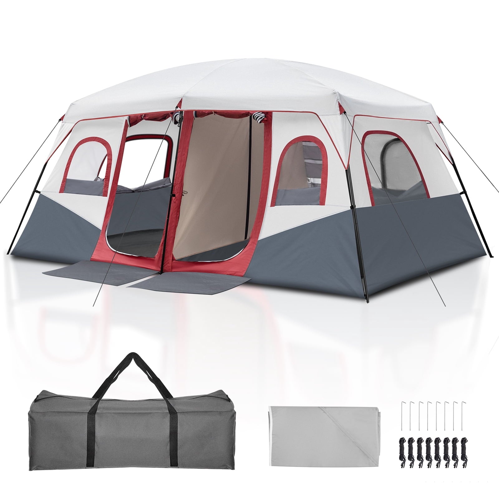 Ktaxon Camping Large Tent 14 Person Family Cabin Tents,2 Rooms,Straight Wall with Carry Bag