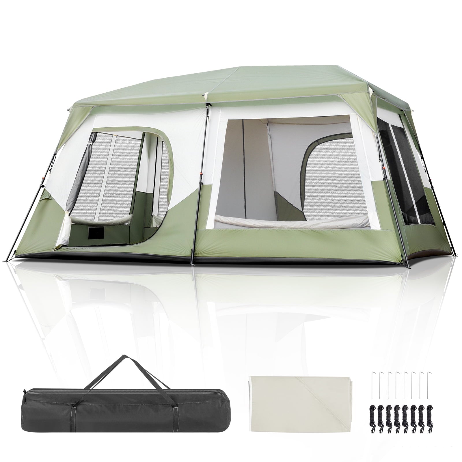 Zimtown Family Tent 8 Person Instant Cabin Tent for Outdoor, Picnic, Camping, Friends Gathering Green
