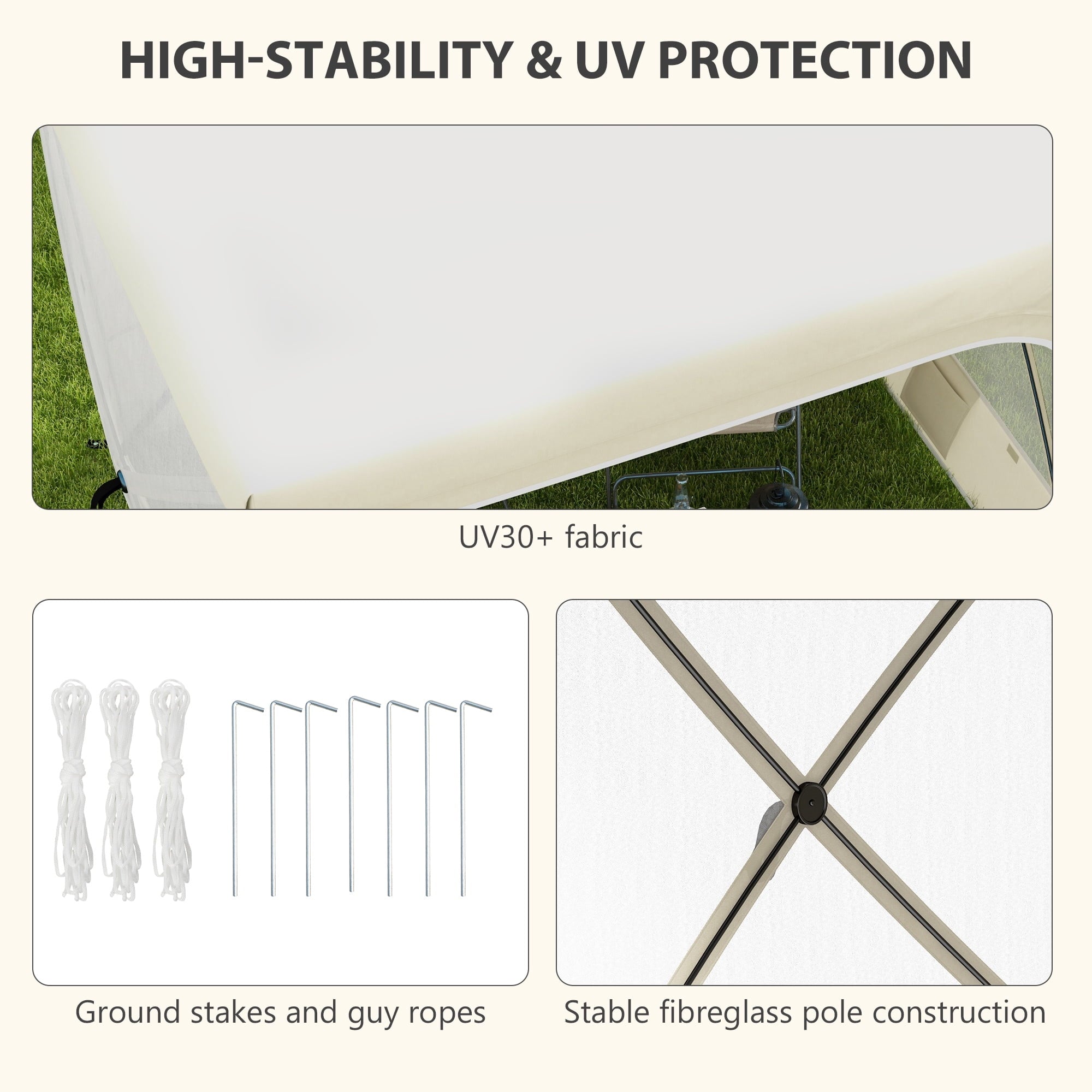 Outsunny 7' x 8' Pop Up Canopy, UV-Resistant Camping Tent with Curtains, Nettings and Carry Bag