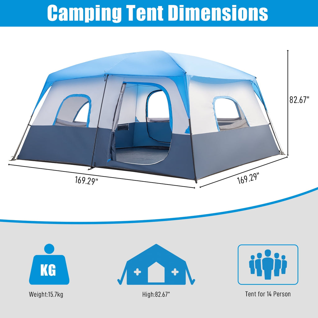 Zimtown Family Tent 8 Person Instant Cabin Tent for Outdoor, Picnic, Camping, Friends Gathering Green