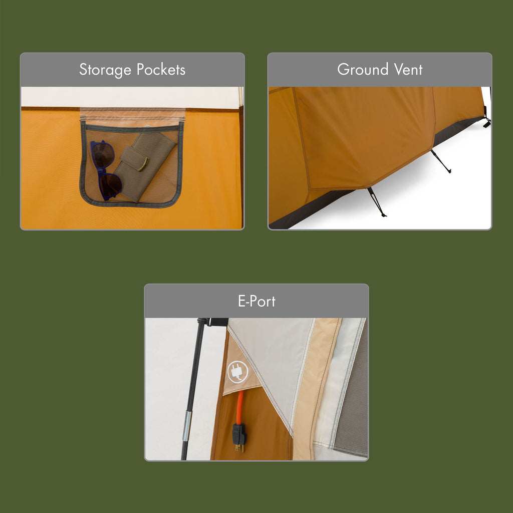 Ozark Trail 6 Person Lighted Dome Yurt Tent, 12.5' x 10' x 90 (H)