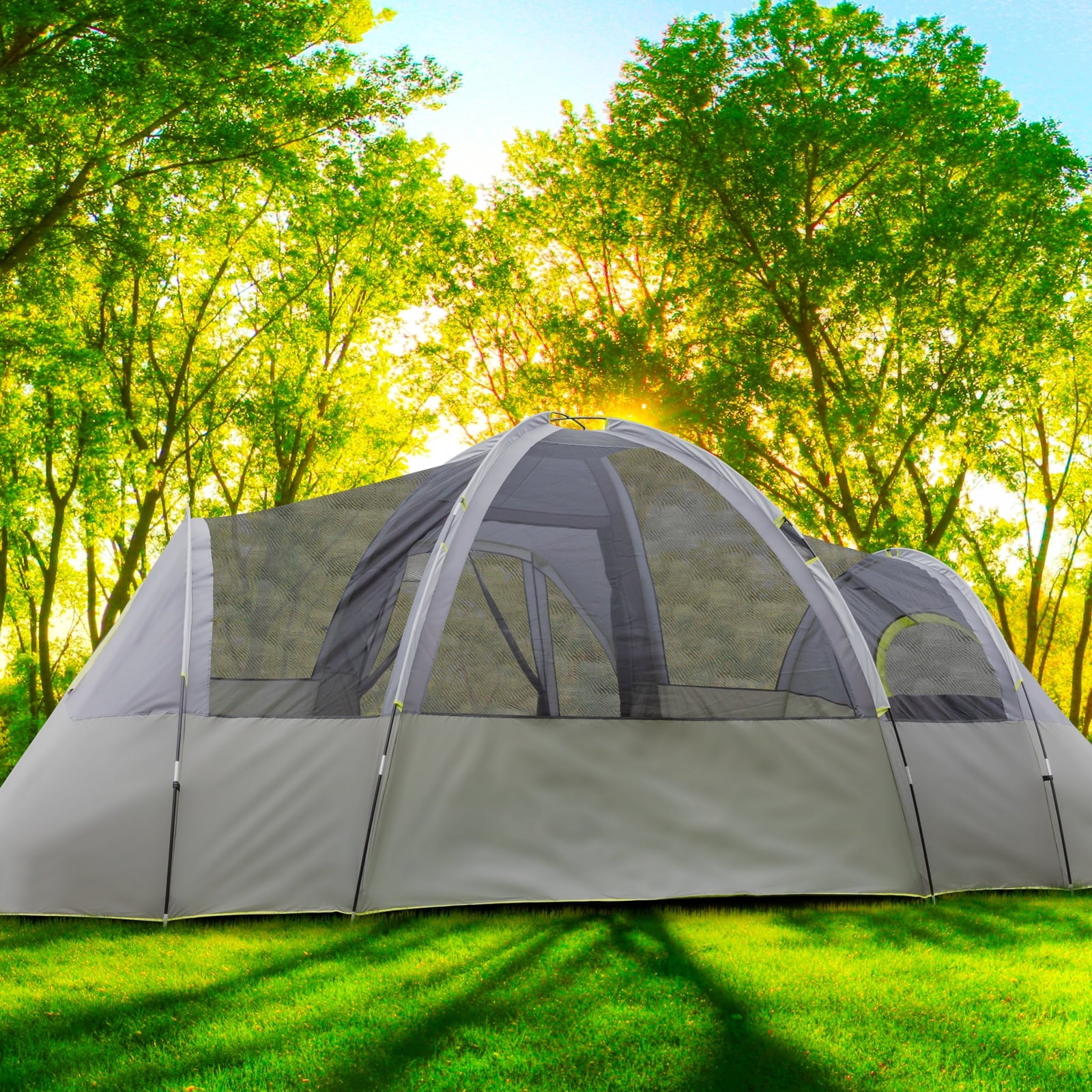 Zimtown Family Tent 8 Person Instant Cabin Tent for Outdoor, Picnic, Camping, Friends Gathering Green
