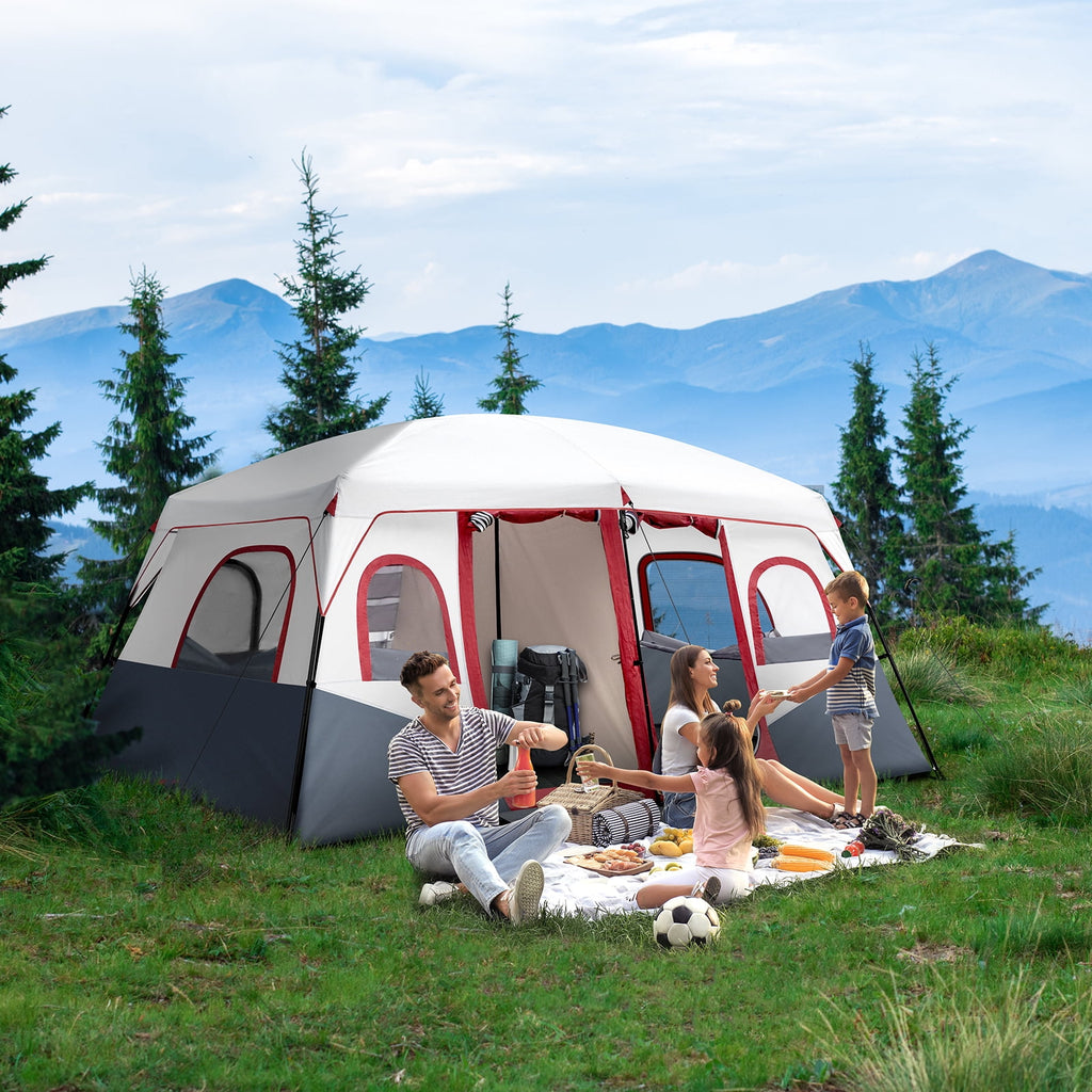 Ktaxon Camping Large Tent 14 Person Family Cabin Tents,2 Rooms,Straight Wall with Carry Bag