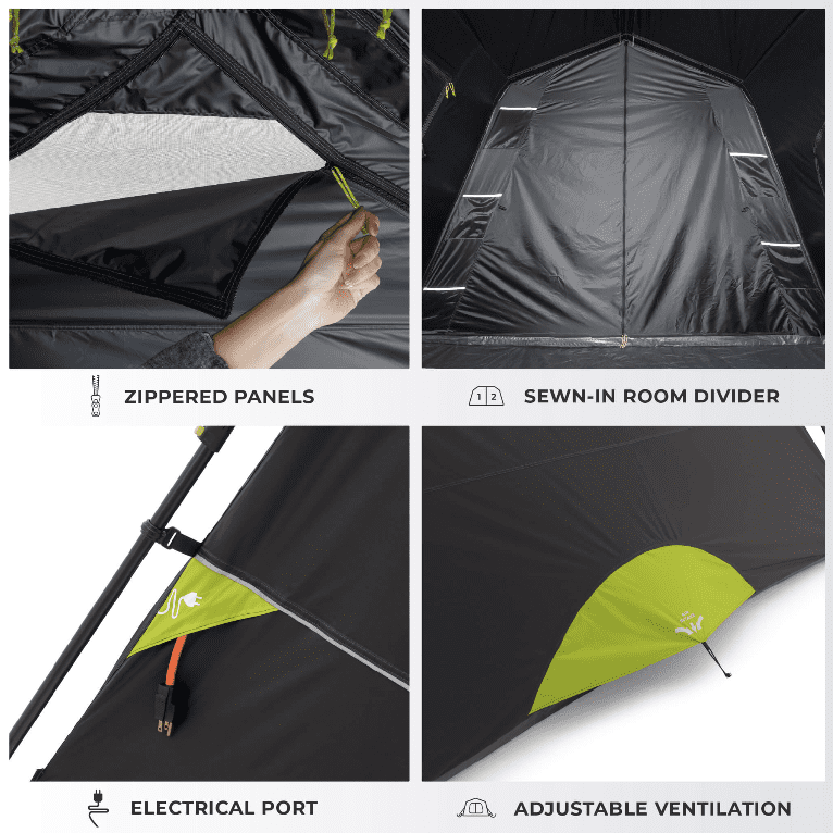 CORE 11' x 9' 6 Person Blockout Instant Cabin Camping Tent, 22lbs