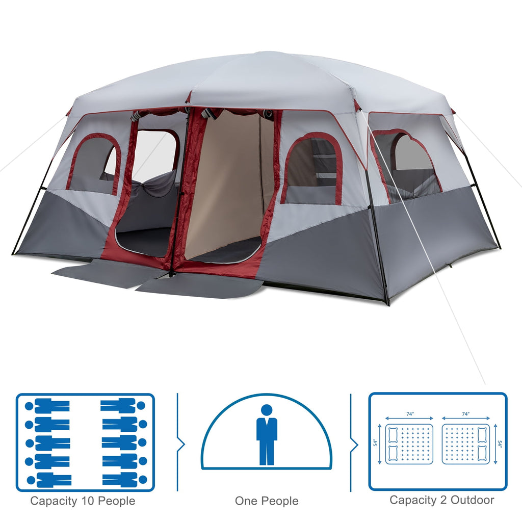 Zimtown Family Tent 8 Person Instant Cabin Tent for Outdoor, Picnic, Camping, Friends Gathering Green