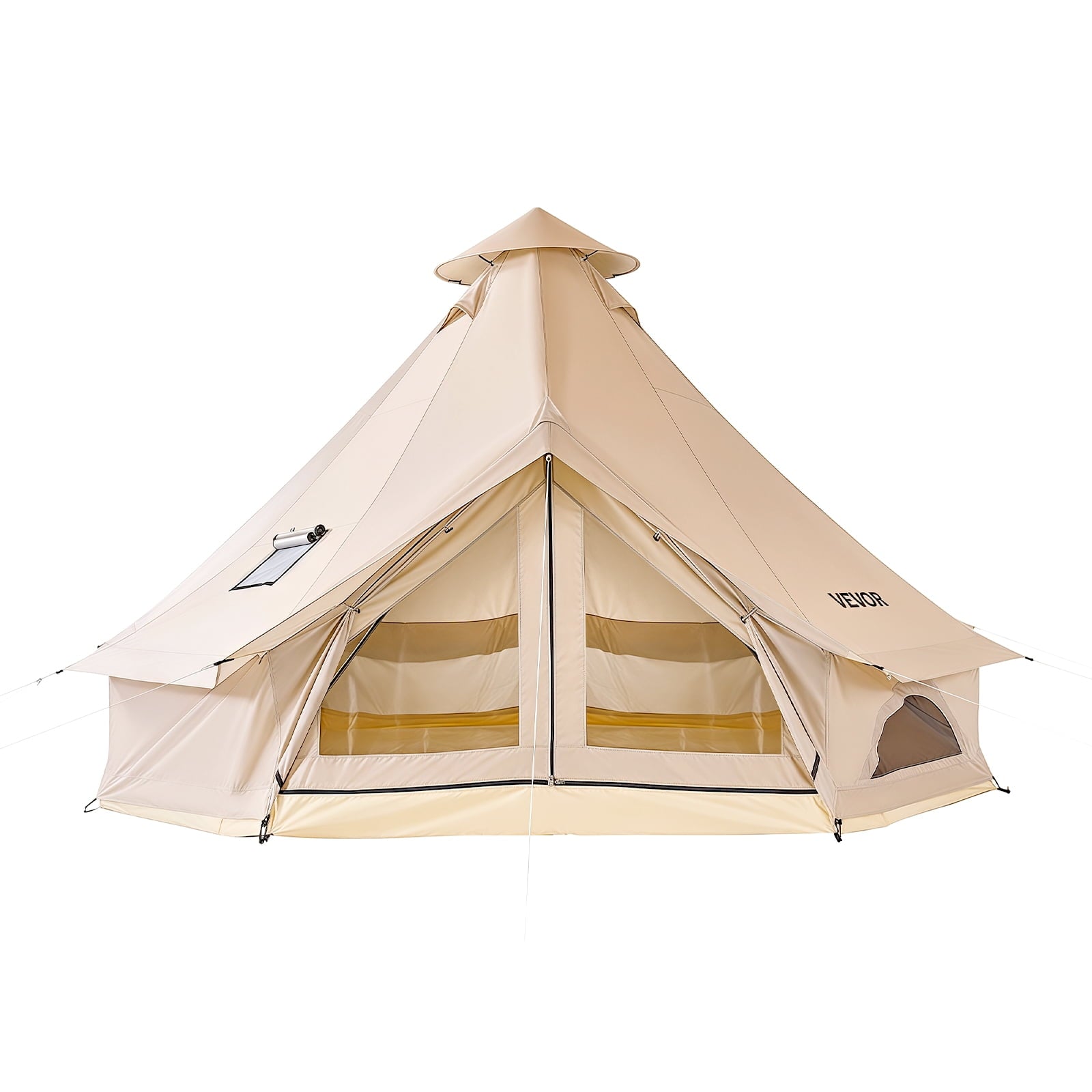 VEVOR Oxford Bell Tent, 4 Seasons 13.12 ft Yurt Tent for Camping with Stove Jack, Waterproof Breathable Holds up to 4 People with Zipped Detachable Floor,Family Camping Glamping Outdoor Hunting Party