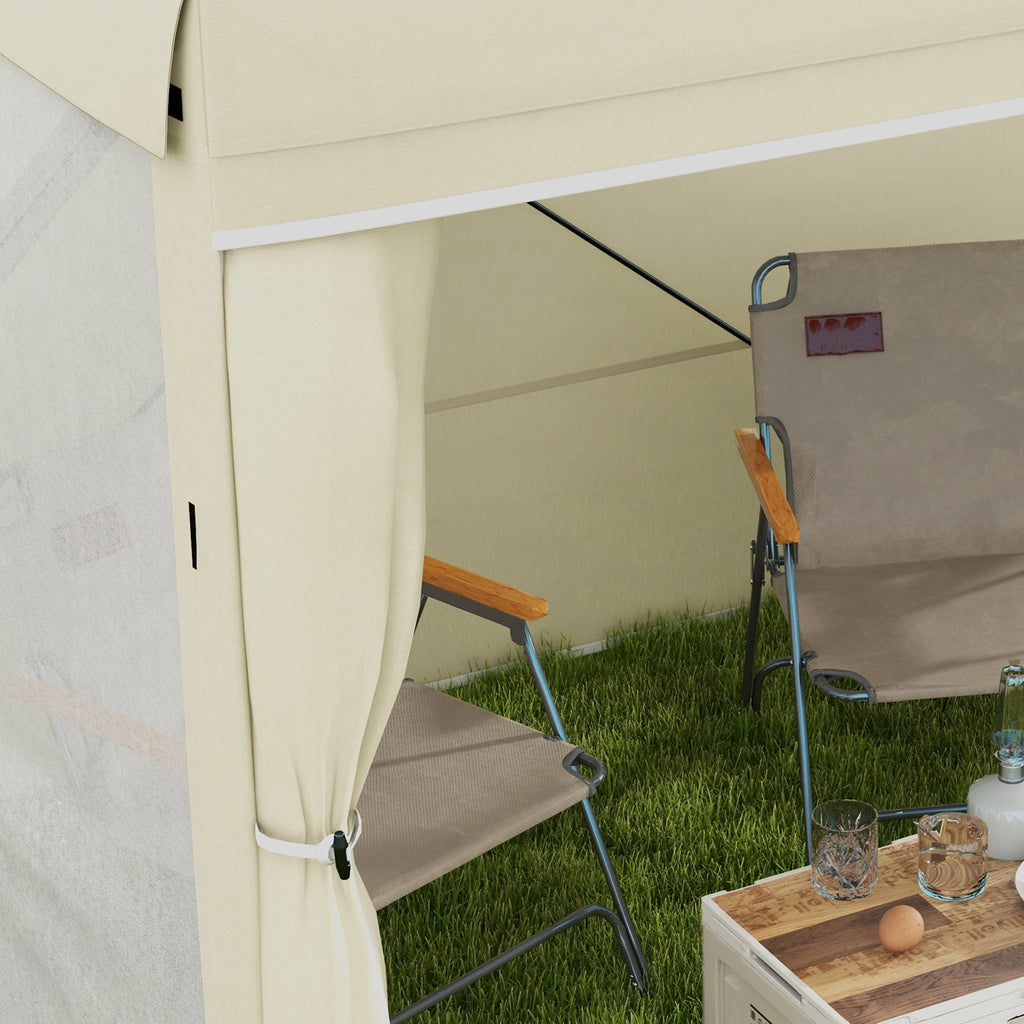 Outsunny 7' x 8' Pop Up Canopy, UV-Resistant Camping Tent with Curtains, Nettings and Carry Bag