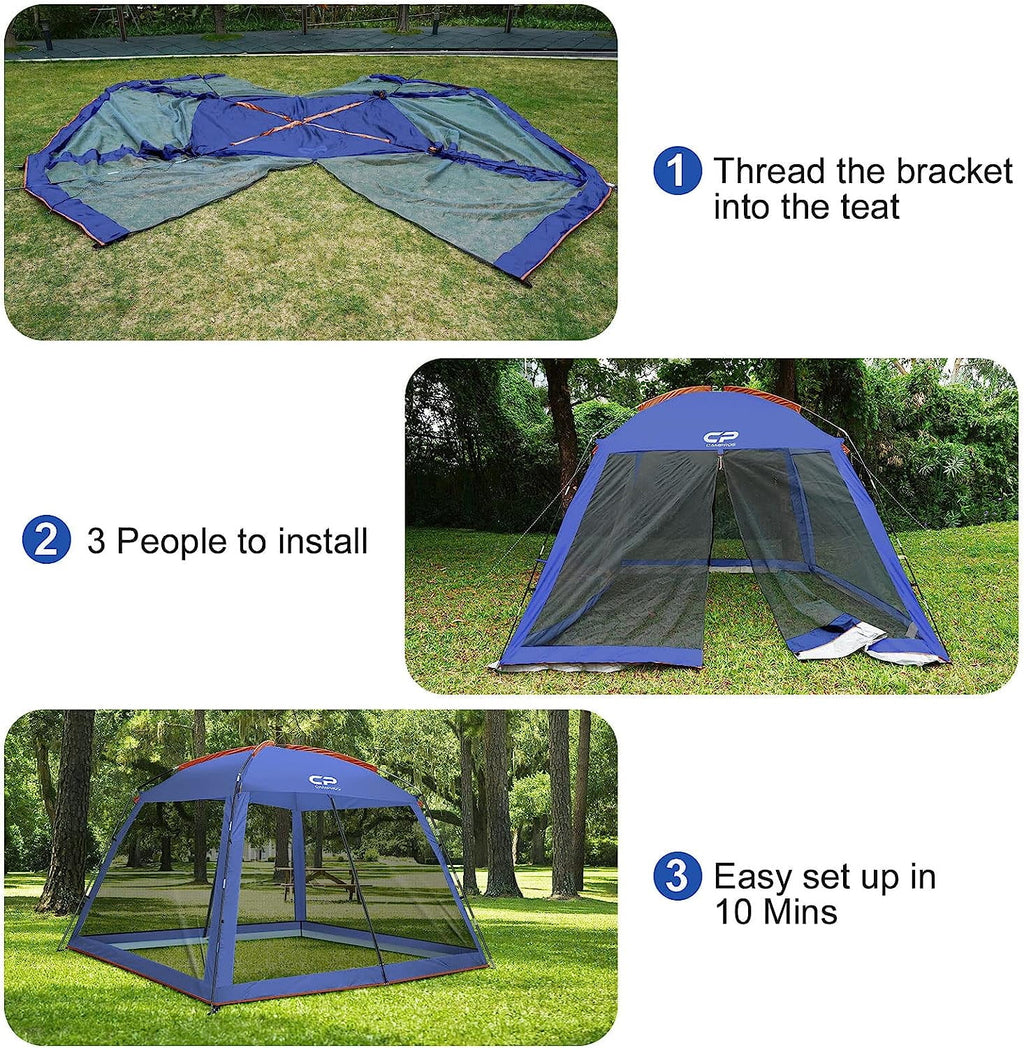 CAMPROS Screen House Room Camping Tent 13 x 13 Ft Canopy Tent Screen Shelter Gazebos Outdoor
