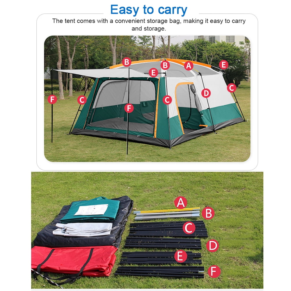 Eccomum 12-Person Family Cabin Tent with Divided Curtains