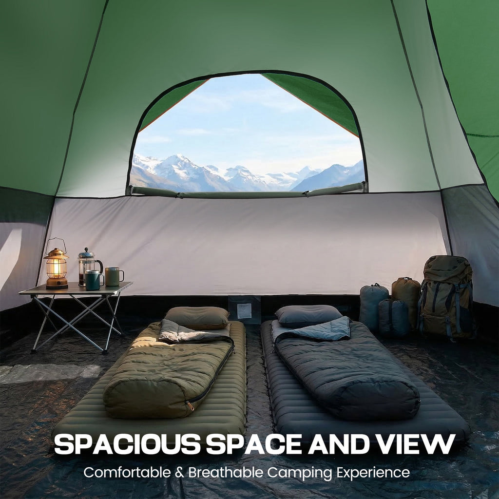 COBIZI 8-10 Person Camping Tent, Tents for Camping 12x9ft Family Tent,Waterproof Windproof Cabin Tent with Removable Rainfly,CPAI-84 Flame Retardant,Heavy Duty with 17 Stakes&Carry Bag,Blue
