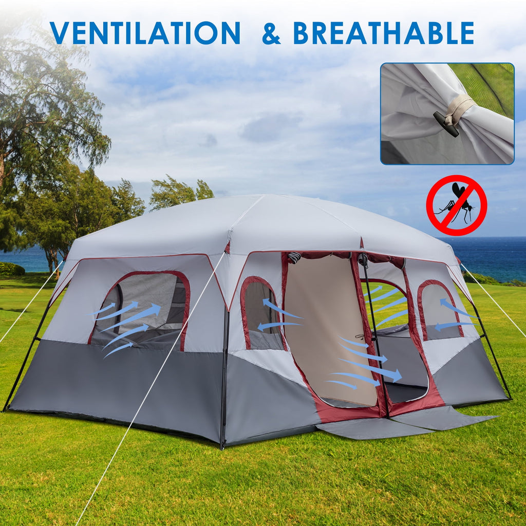 Zimtown Family Tent 8 Person Instant Cabin Tent for Outdoor, Picnic, Camping, Friends Gathering Green